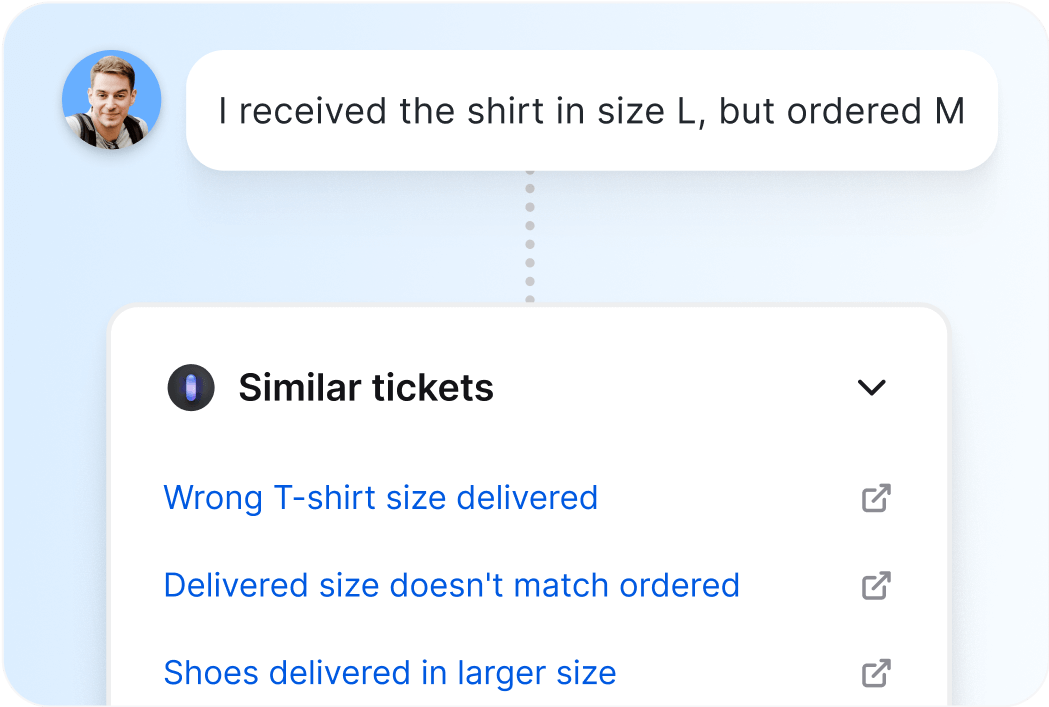 AI HelpDesk: AI similar tickets view