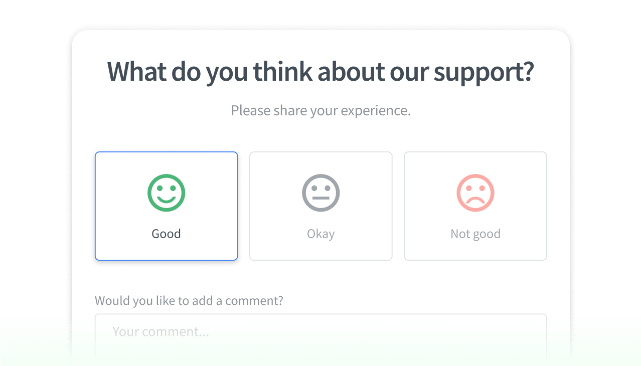 Feedback request view in HelpDesk app