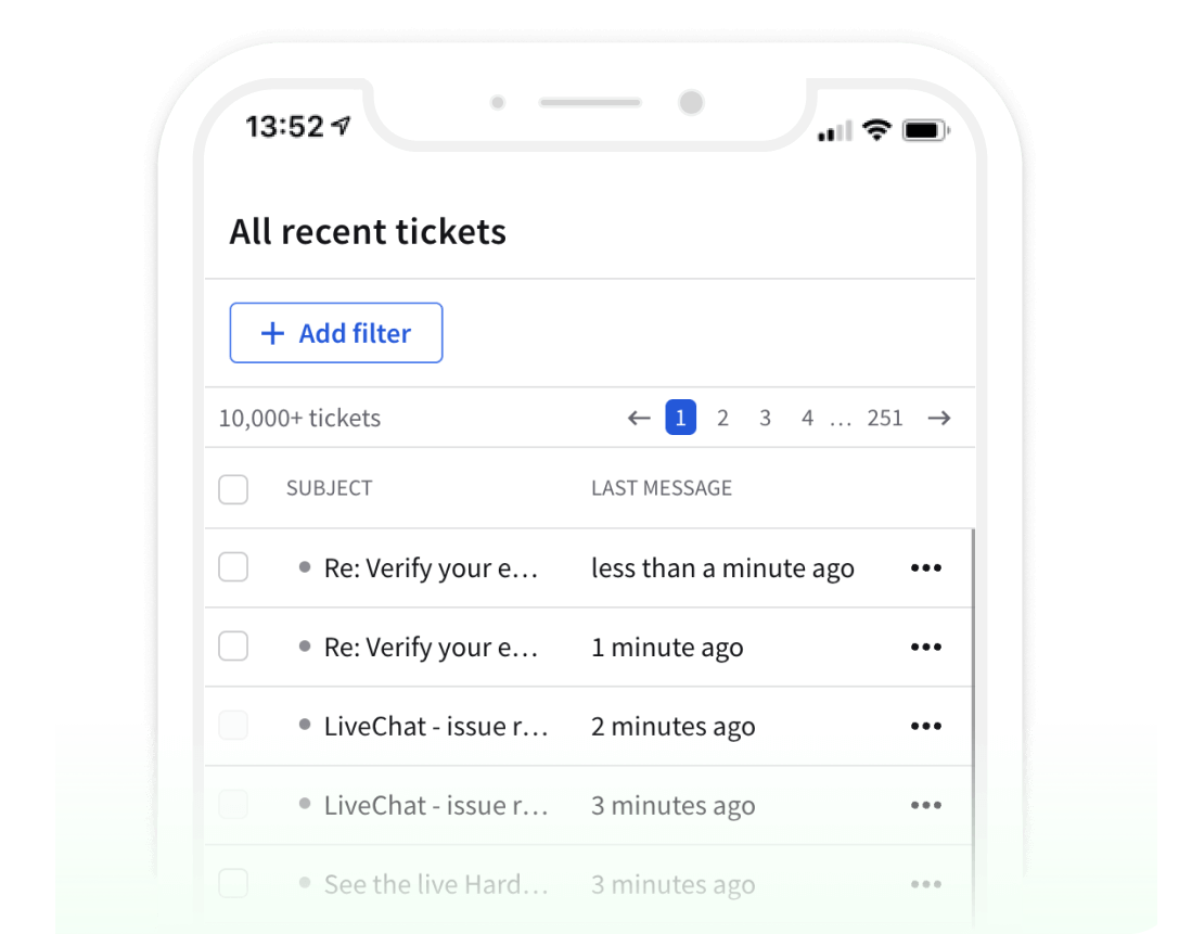 Mobile version of HelpDesk app