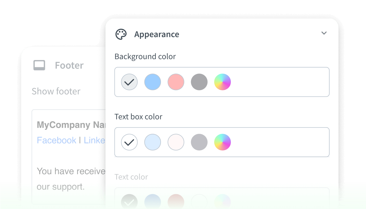 Personalized email templates view in HelpDesk app