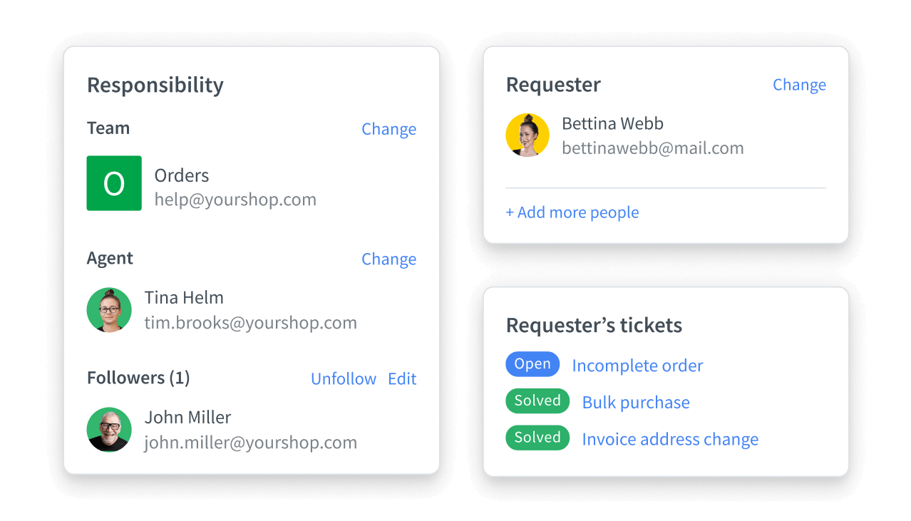 Ecommerce customer service in HelpDesk