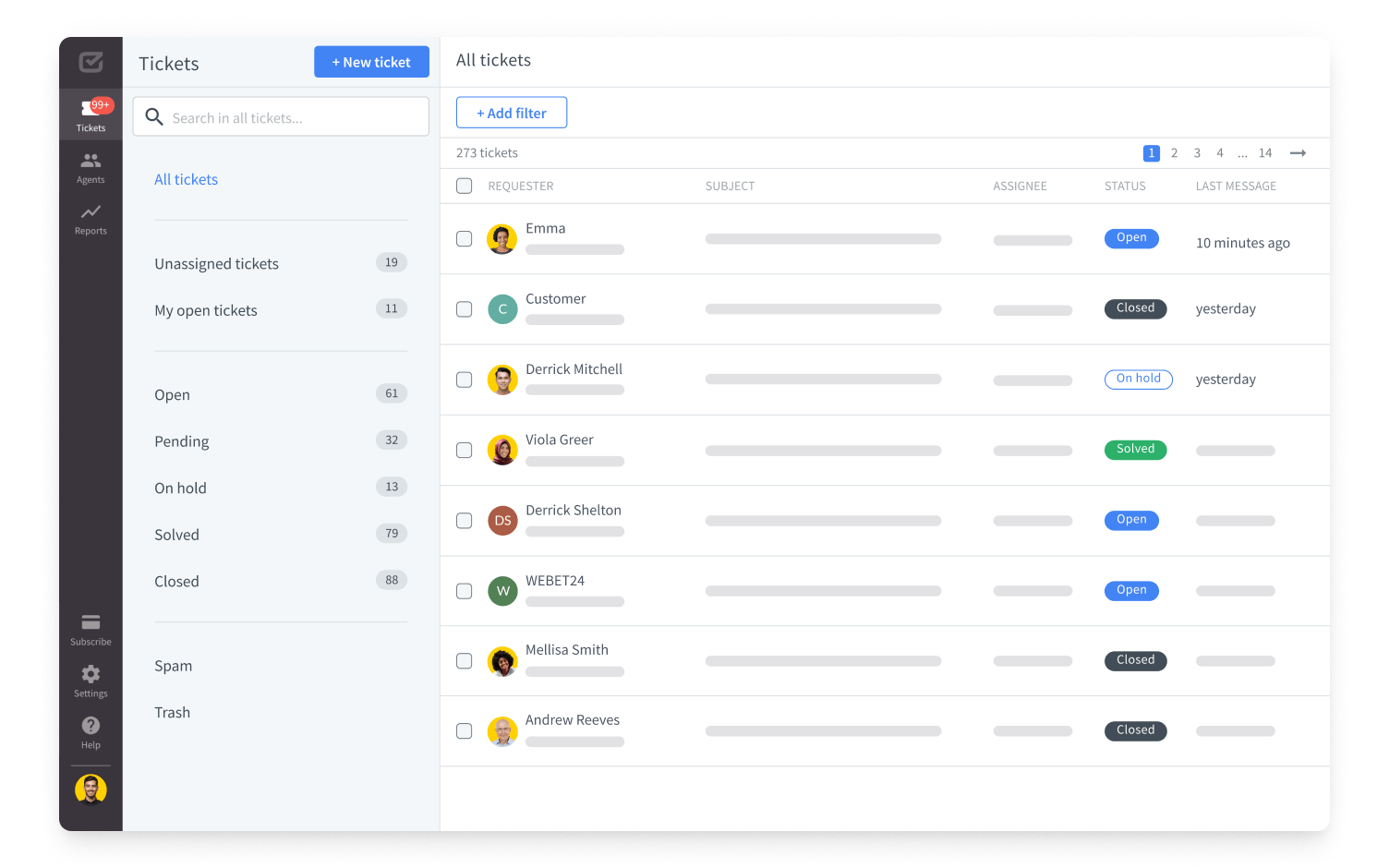 The AI text enhancements in the message area in HelpDesk