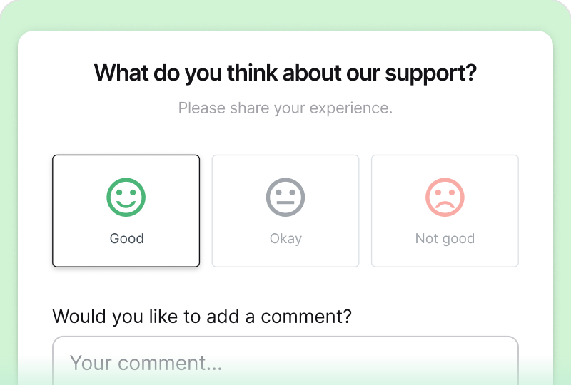 Feedback request in HelpDesk