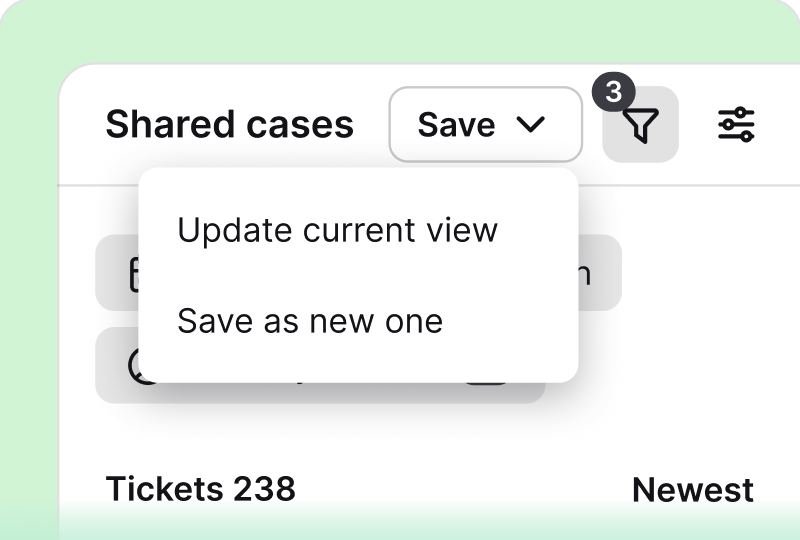Personal and shared views in HelpDesk