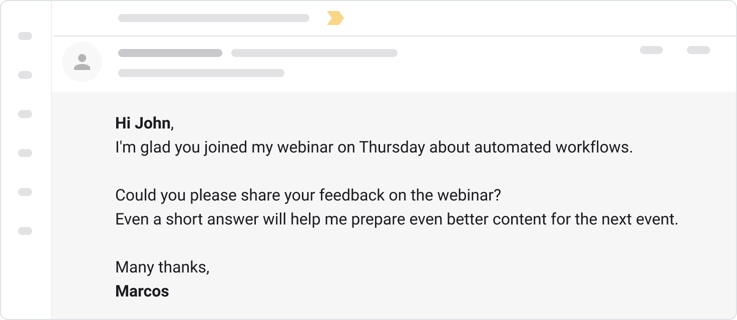 Follow-up messages in HelpDesk
