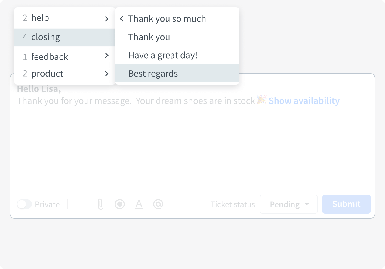 Using cannned responses in HelpDesk