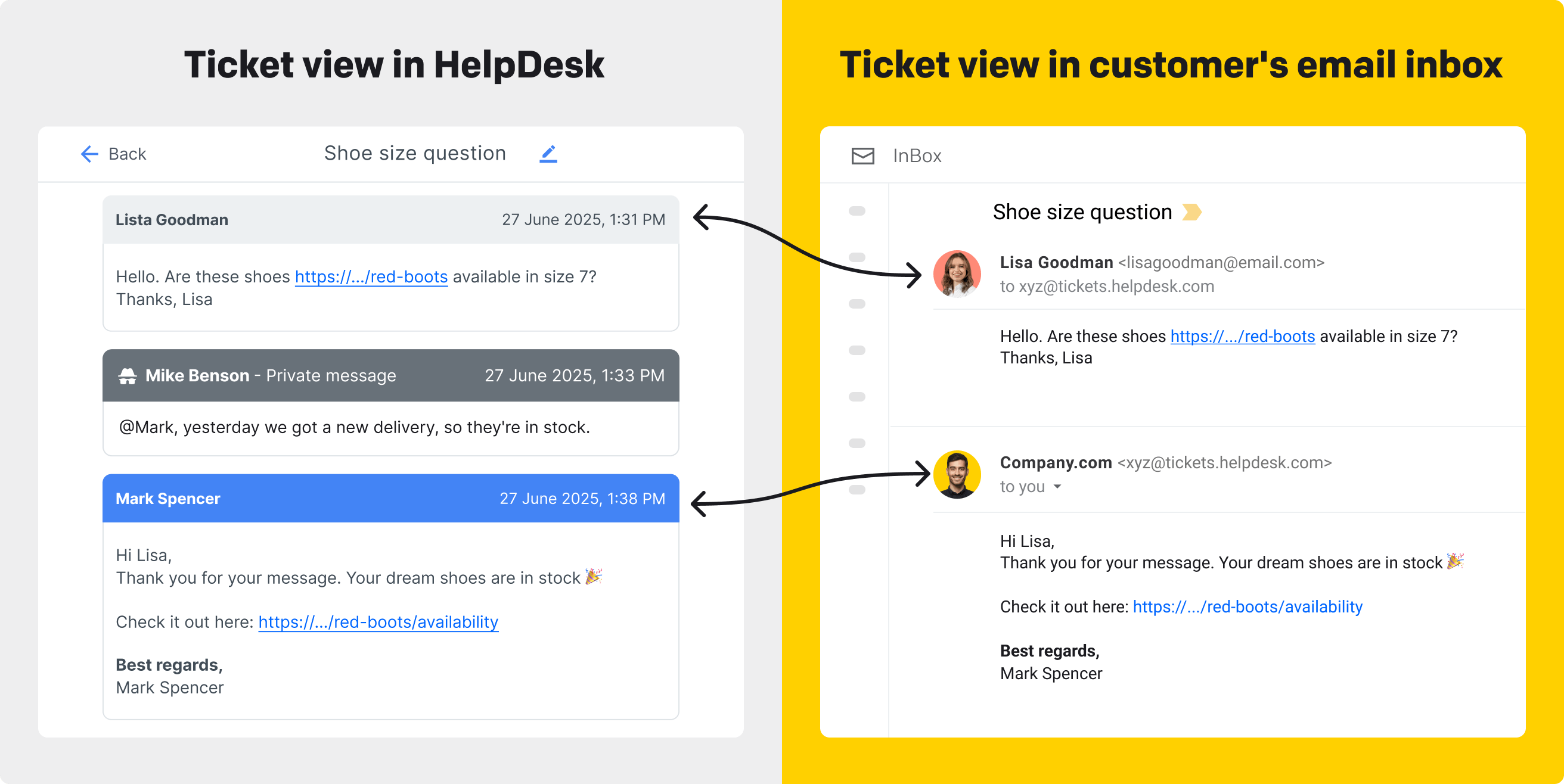 Ticket view in HelpDesk