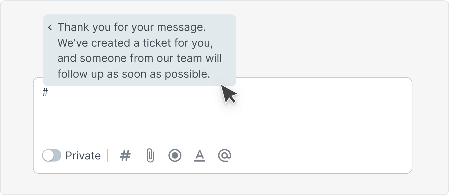 Canned responses in HelpDesk