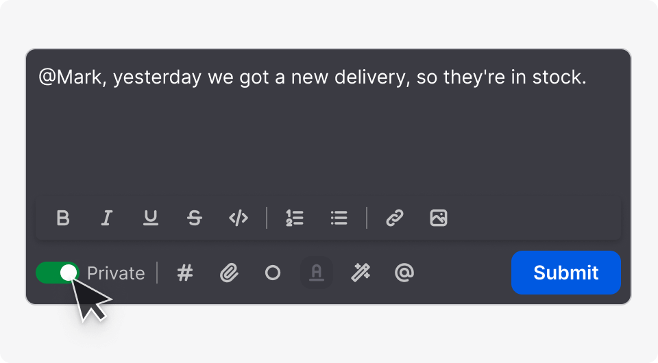 Private mode in HelpDesk