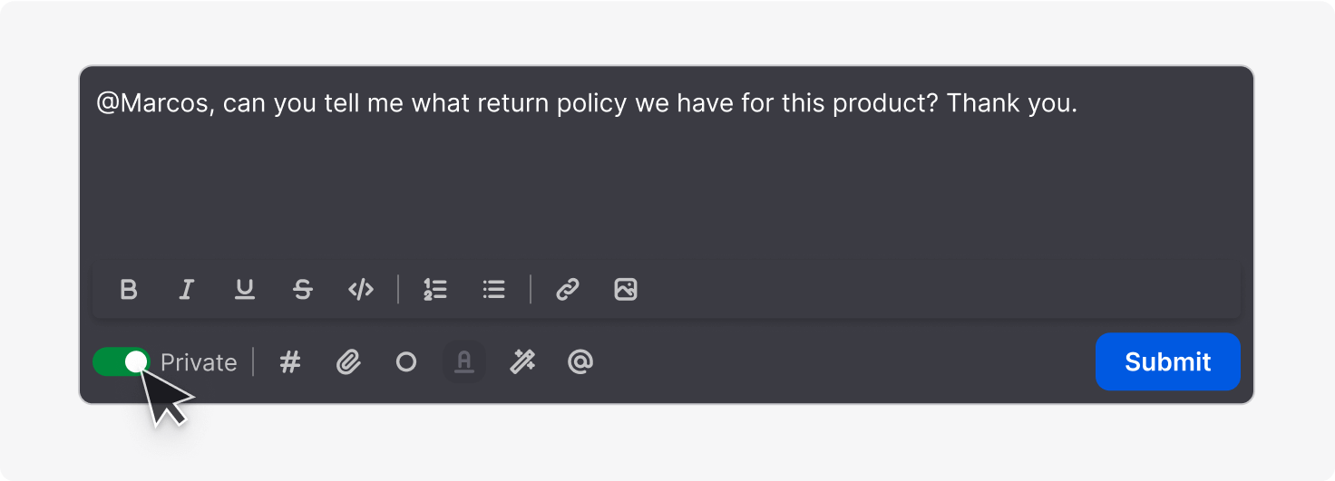 Private mode in HelpDesk