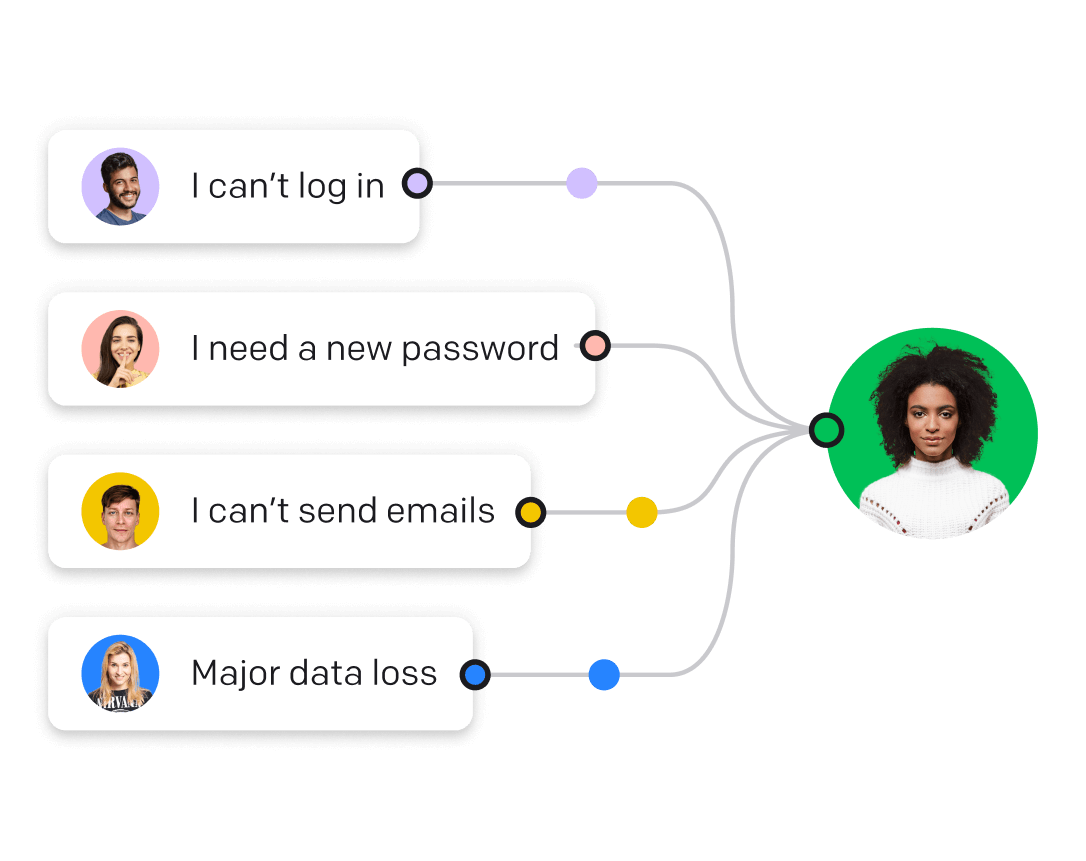 A person who handles four different IT-related conversations.