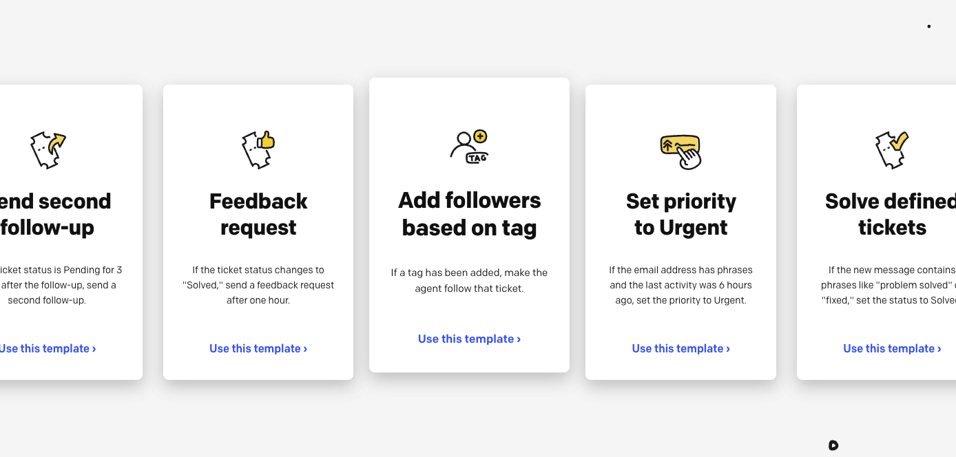 Operational flow templates in HelpDesk
