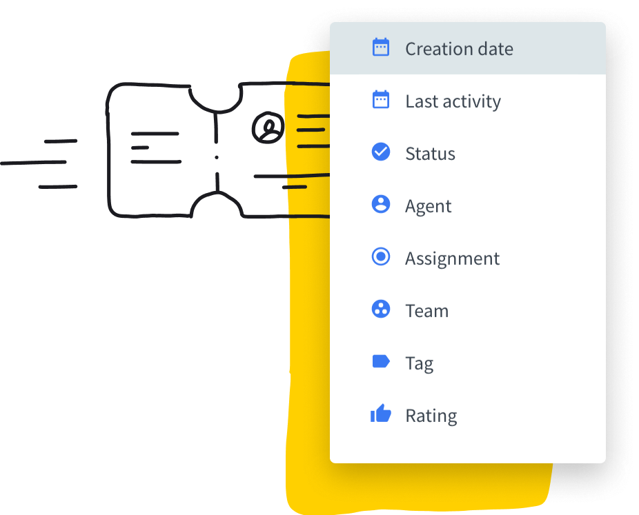 HelpDesk filters and ticket drawing