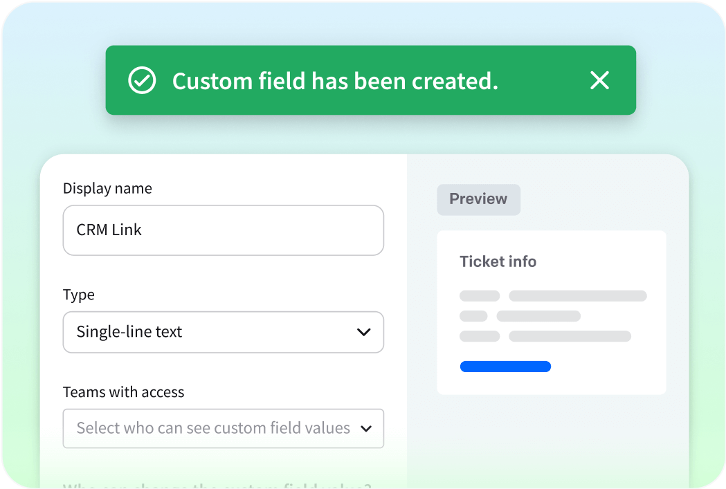 Create custom fields in HelpDesk