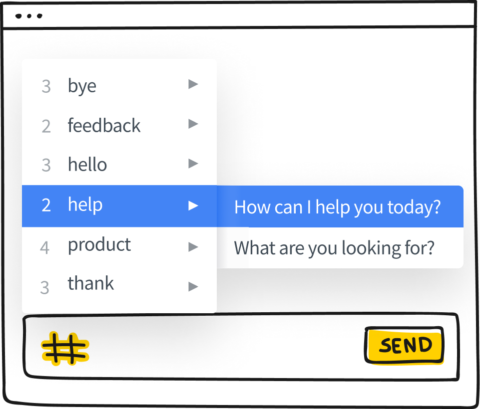 Screenshot of canned responses
