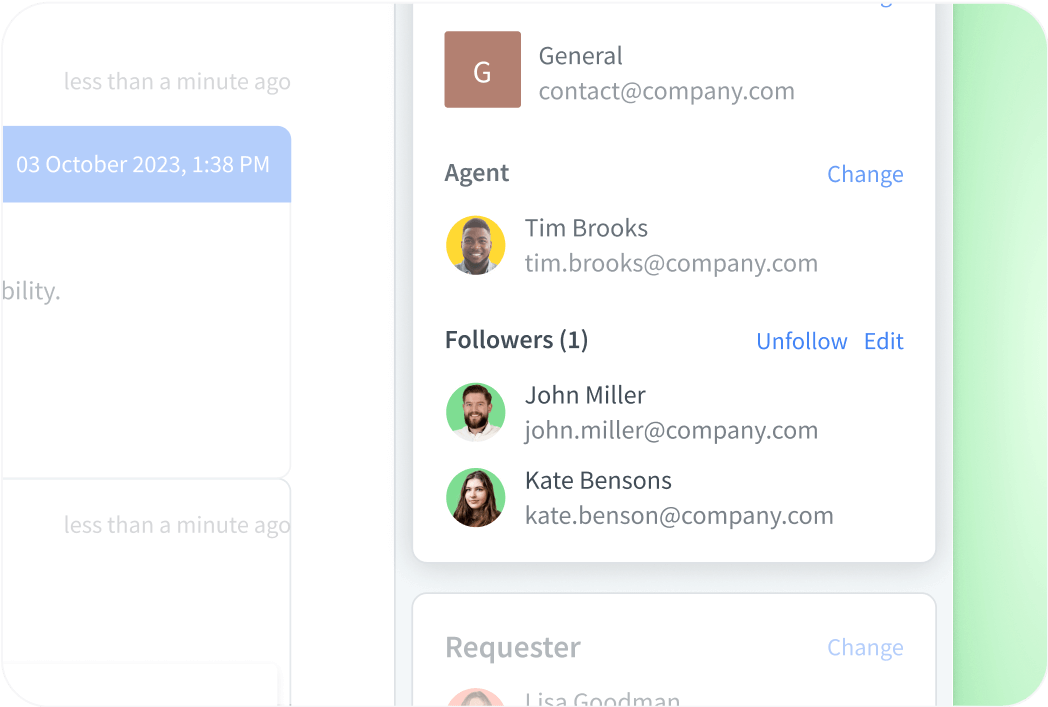 Followers in the HelpDesk ticket management system