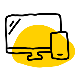 Illustration: Different devices - desktop and mobile