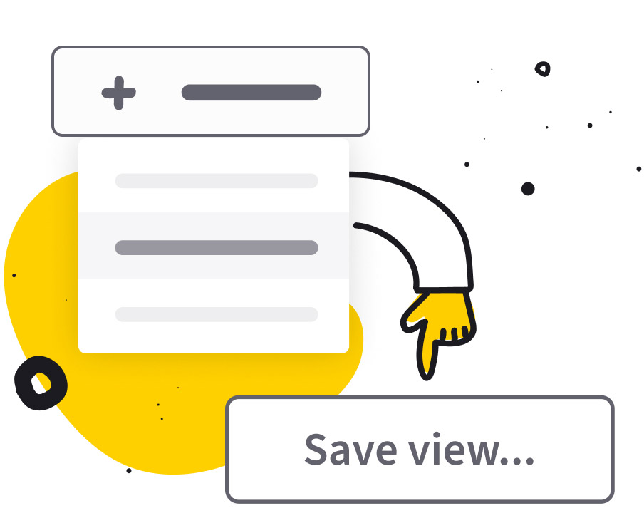 Screenshot of custom views in the HelpDesk app.